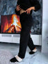 Soft home suit with button down jacket - BLACK